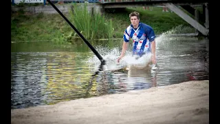 WORLD record juniors canal jumping with pole 20.41 metres (fierljeppen) #shorts