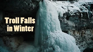 Troll Falls Hike in the Winter, Kananaskis 4K