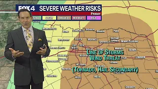 Dallas weather: Chance of severe weather, including hail and tornadoes Friday