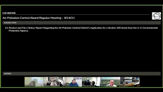 Air Pollution Control Board Meeting -September 14, 2021