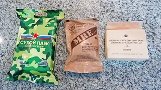 Testing 2019 US Canadian Russian Military MRE (Meal Ready to Eat)