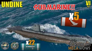 Submarine Undine 5 Kills & 98k Damage | World of Warships Gameplay