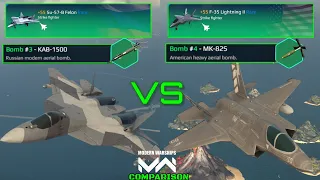Su-57 B Felon VS F-35 Lighting II | Strike Fighter Comparison | Modern Warships