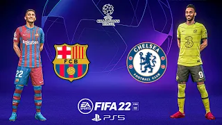 FIFA 22 | Barcelona vs Chelsea Ft. Lewandowski, Aubameyang, | UEFA Champions Leaegue | 4K Gameplay