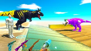 FPS AVATAR & BATMAN T-REX RESCUE MISSION DEATH CLIMB - Animal Revolt Battle Simulator