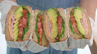 Picnic sandwich / How to make a very simple avocado ham sandwich :: Recipe included