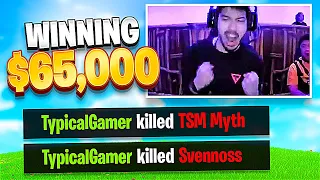 Typical Gamer Kills TSM Myth & Svennoss Winning $65,000!! (Fortnite Fall Skirmish Tournament)