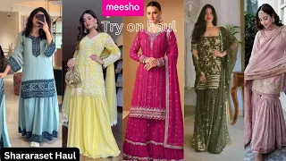 *Huge Sharara suit from Meesho *Try on haul #shararasuit #meeshoshararasuit #meeshoshararasethaul