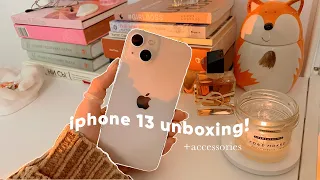 aesthetic pink iphone 13 asmr unboxing 🌸 camera test + cute accessories✨