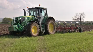 2021 'Ploughing' the big field John Deere 6155M in action 27th May 2021