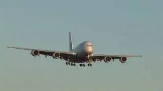 Emirates Airbus A380 Landing at London Heathrow Airport