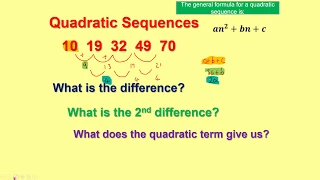 Quadratic sequences (Grade 7-8)