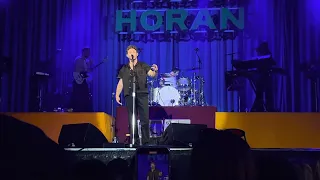 Niall Horan talking to the crowd at Boston Calling