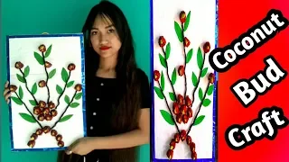 Diy home decor idea with coconut tree branches and buds/Diy wall hanging craft idea/wall showpiece