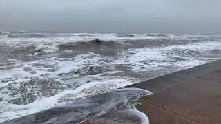 Galveston Seawall ahead of Tropical Storm Beta