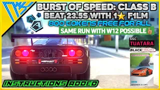 Burst of Speed: Class B | Beat 23.5sec with 1⭐ F1LM | Instructions | Asphalt 9