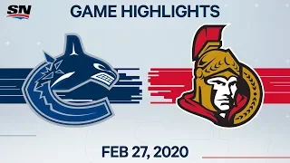 NHL Highlights | Canucks vs. Senators - Feb. 27, 2020