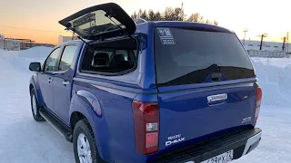 Распашной кунг Sammitr S Plus V2 Bird Wing ярко-синего цвета 565 на 3-литровый Isuzu D-max 2019-2020