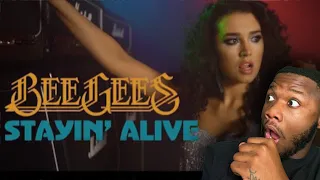 Bee Gees - Stayin' Alive (ROCK COVER) by Sershen&Zaritskaya | REACTION