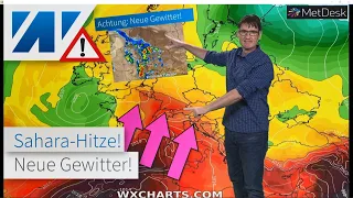 Nächste Gewitterfront deutet sich an! Neue Grenzwetterlage bringt Starkregen. Zuvor sonnig und heiß!