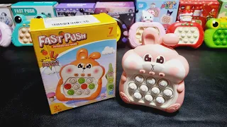 3 Minutes Satisfying with Unboxing Pink Rabbit Push Pop It Game Fidget Toy ASMR