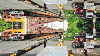 Spectacular and dramatic action of trains