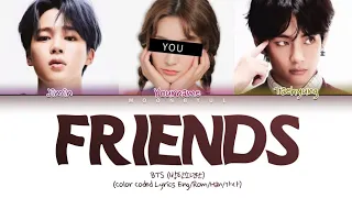 BTS JIMIN, V - Friends (3 Members Ver.) (Color Coded Lyrics Eng/Rom/Han)