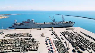 The United States made a large shipment of military equipment to Greece