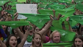 Argentine pro-abortion campaigners adopt green hanky as symbol