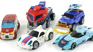 Transformers Animated Autobots Optimus Prime Jazz Ratchet Blurr Sentinal Prime Vehicle Robots Toys