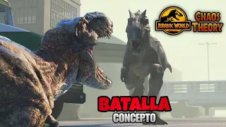 😱T-REX VS ALLOSAURUS- Jurassic world: Chaos Theory- BATALLA CONCEPTO!!