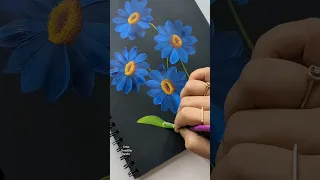 Blue 💙 Sunflower 🌻🌞 #shorts #flowerpainting #viralvideo #trending #art