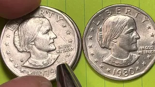 US 1980 Susan B Anthony Dollar - Rare Double S Version Exists - Only $100 Million Minted