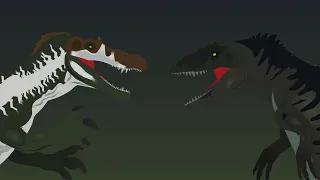 Spinosaurus vs Giganotosaurus / ANIMATION Stick Nodes