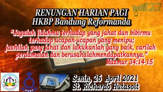 Renungan Pagi 26 April 2021 HKBP Bandung Reformanda