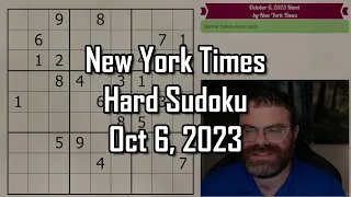 NYT Hard Sudoku Walkthrough | October 6, 2023