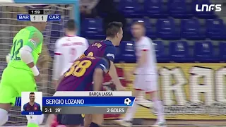 Gol Sergio Lozano (2-1) Barça Lassa - Jimbee Cartagena. J23, 1Div. LNFS