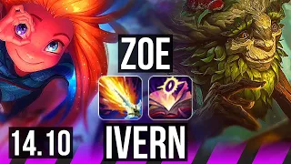 ZOE & Kalista vs IVERN & Rengar (SUP) | Rank 1 Zoe, 67% winrate, 11/4/9 | EUW Grandmaster | 14.10