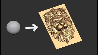 ZBRUSH BASE RELIEF WORK (LION FACE) for jewellery