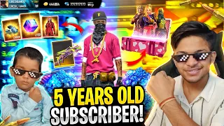 Giving 1M Diamonds 🤯 To My 5 Years Old Cute Subscriber To Make Noob I'd Pro😘 Garena Free Fire