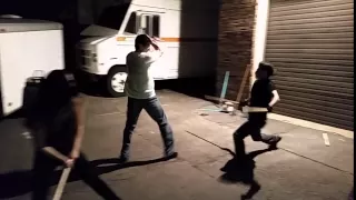 Light Sabre stunt training for Star Wars Fan Film "Precious Cargo" 2016