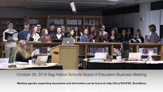 October 29, 2018 Sag Harbor Schools Board of Education Business Meeting