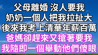 父母離婚 沒人要我！奶奶一個人把我拉扯大！後來我考上清華年薪百萬！爸媽卻趕來又搶著要我！我隨即一個舉動他們傻眼！#為人處世 #幸福人生#為人處世 #生活經驗 #情感故事#以房养老#唯美频道 #婆媳故事