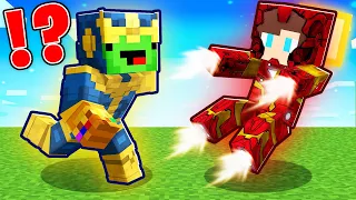 IRON MAN Speedrunner VS THANOS Hunter - Maizen JJ vs Mikey in Minecraft!