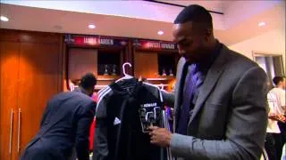 Dwight Howard Jokes with James Harden and LeBron James in All-Star Locker Room