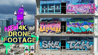 BRAND NEW! EXCLUSIVE 4K DRONE FOOTAGE of Graffiti Towers in Downtown Los Angeles