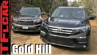 2016 Honda Pilot vs Toyota Highlander take on Gold Mine Hill Off-Road Review