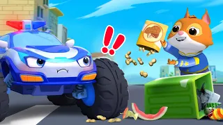 ポイ捨てダメ！モンスターパトカー出動 | はたらく車 | 赤ちゃんが喜ぶ歌 | 子供の歌 | 童謡 | アニメ | 動画 | ベビーバス| BabyBus