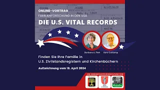 DIE US VITAL RECORDS - US ZIVILSTANDSREGISTER UND KIRCHENBÜCHER