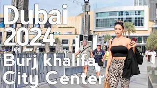 Dubai [4K] Burj Khalifa, Amazing City Center Walking Tour 🇦🇪